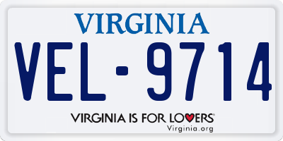 VA license plate VEL9714