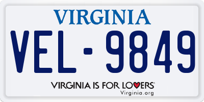 VA license plate VEL9849