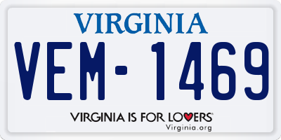 VA license plate VEM1469