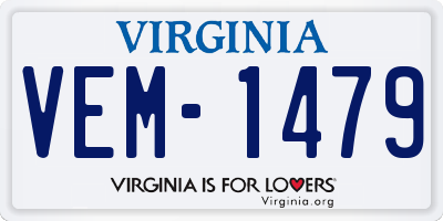 VA license plate VEM1479