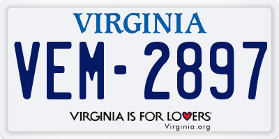 VA license plate VEM2897