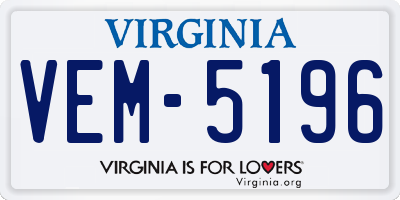 VA license plate VEM5196