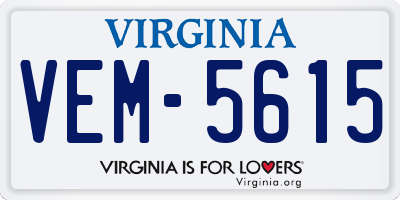 VA license plate VEM5615