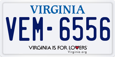 VA license plate VEM6556