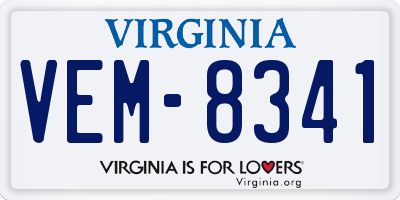 VA license plate VEM8341