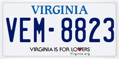 VA license plate VEM8823