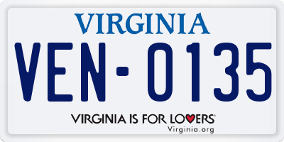 VA license plate VEN0135