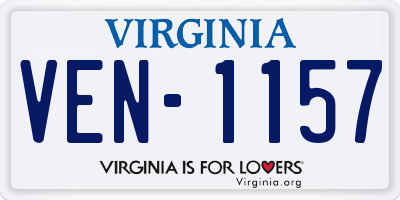 VA license plate VEN1157