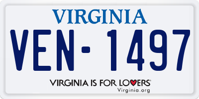VA license plate VEN1497