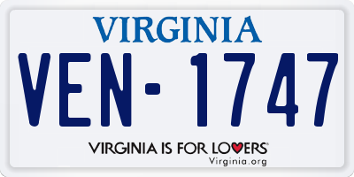 VA license plate VEN1747