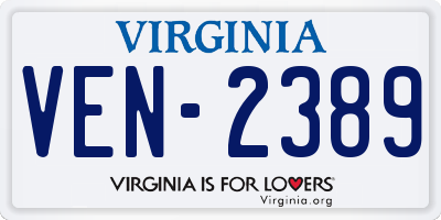 VA license plate VEN2389