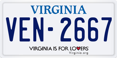 VA license plate VEN2667
