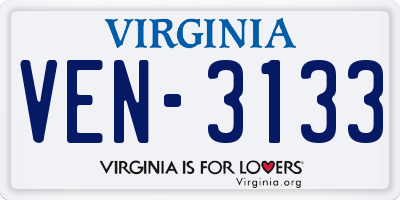 VA license plate VEN3133