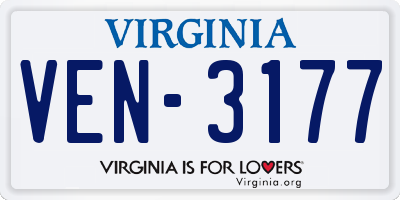 VA license plate VEN3177