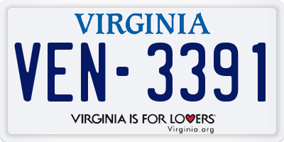 VA license plate VEN3391