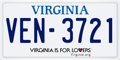 VA license plate VEN3721