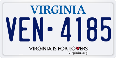 VA license plate VEN4185