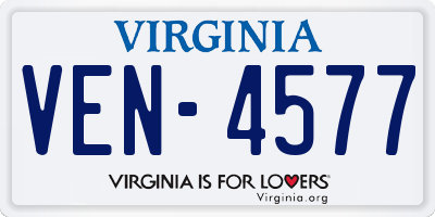 VA license plate VEN4577