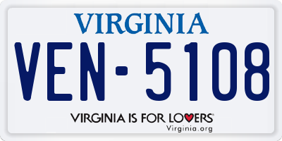 VA license plate VEN5108