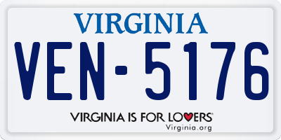 VA license plate VEN5176
