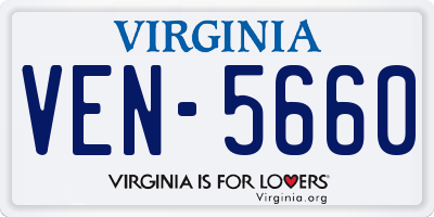 VA license plate VEN5660