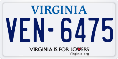 VA license plate VEN6475