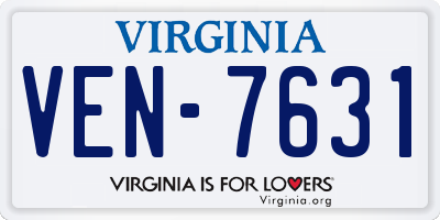 VA license plate VEN7631