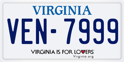 VA license plate VEN7999
