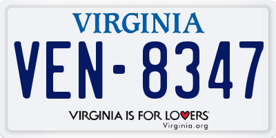 VA license plate VEN8347