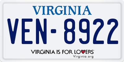 VA license plate VEN8922