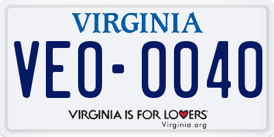 VA license plate VEO0040