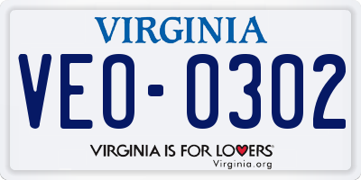 VA license plate VEO0302
