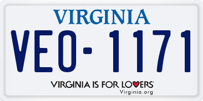 VA license plate VEO1171