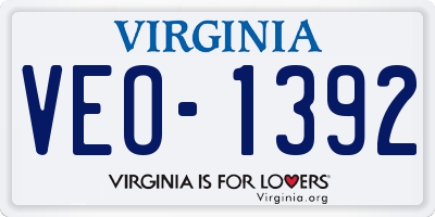 VA license plate VEO1392