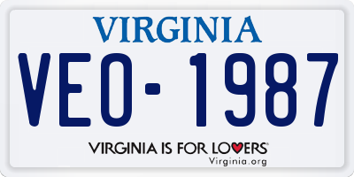 VA license plate VEO1987