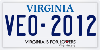 VA license plate VEO2012