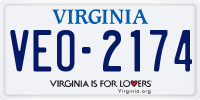 VA license plate VEO2174