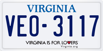 VA license plate VEO3117