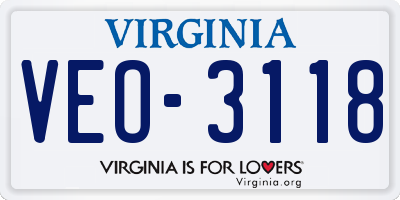 VA license plate VEO3118