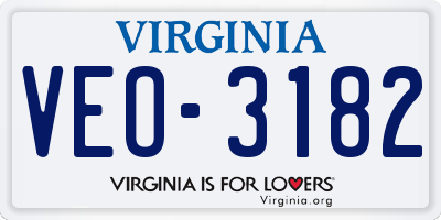 VA license plate VEO3182