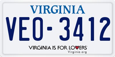 VA license plate VEO3412