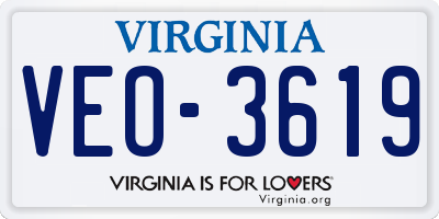 VA license plate VEO3619
