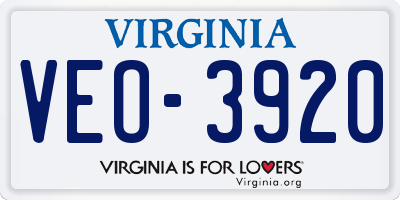 VA license plate VEO3920