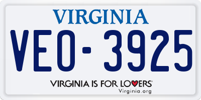VA license plate VEO3925