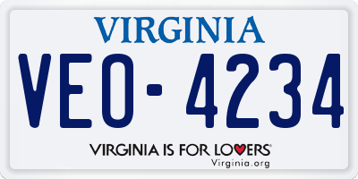 VA license plate VEO4234