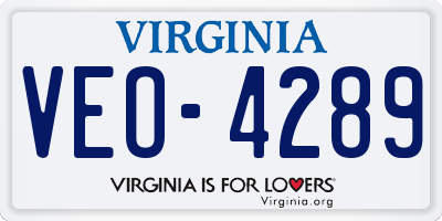 VA license plate VEO4289