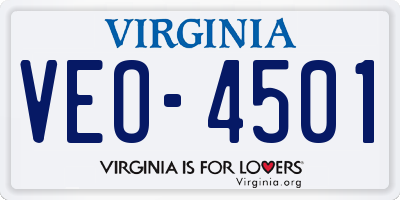 VA license plate VEO4501