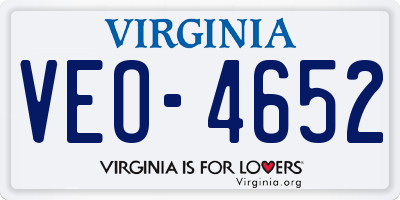 VA license plate VEO4652