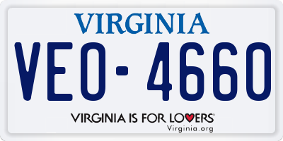 VA license plate VEO4660