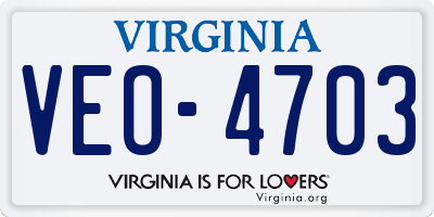 VA license plate VEO4703